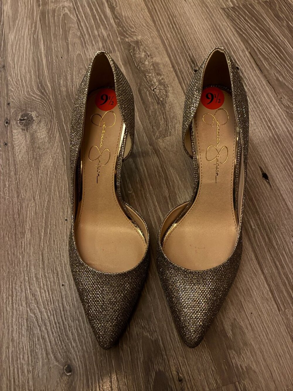 Jessica Simpson Gold Heels